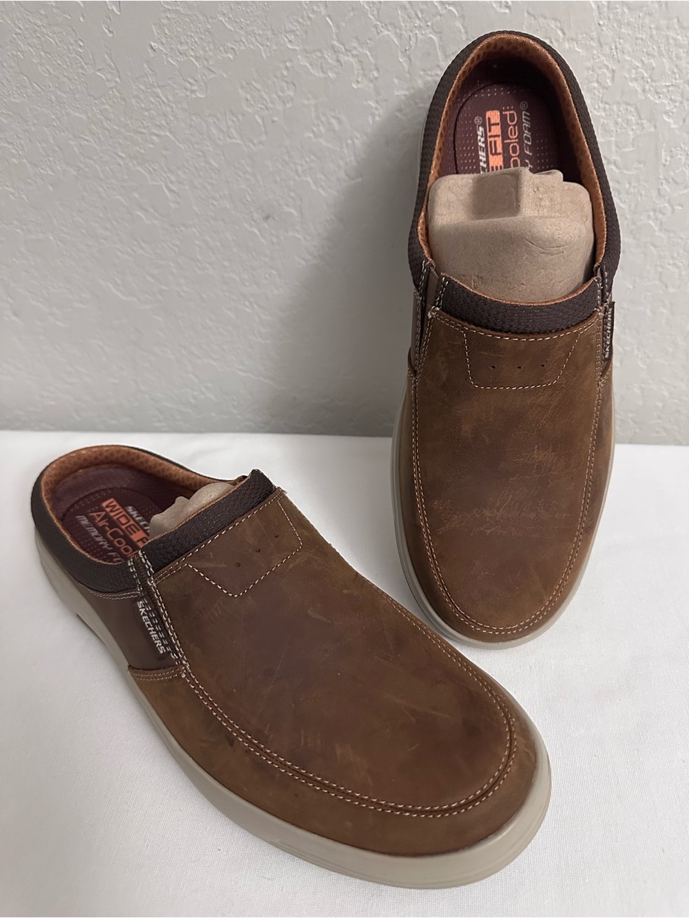 Skechers Skech-Air Porter VaMen Mens Slip on Clogs Size 12 Wide Brown